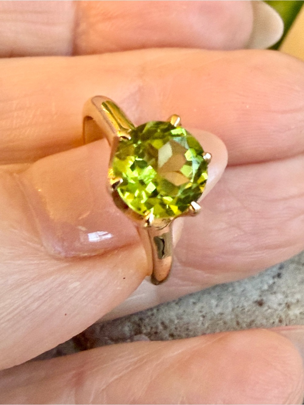 14 karat gold in Peridot  Ring